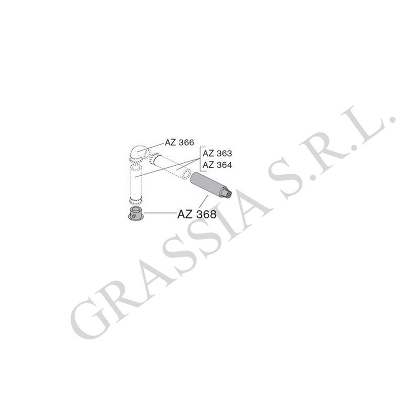 Adattatore AZ368 orizzontale concentrico