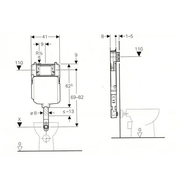 Cassetta da incasso Wc Geberit SIGMA 8 - immagine 2