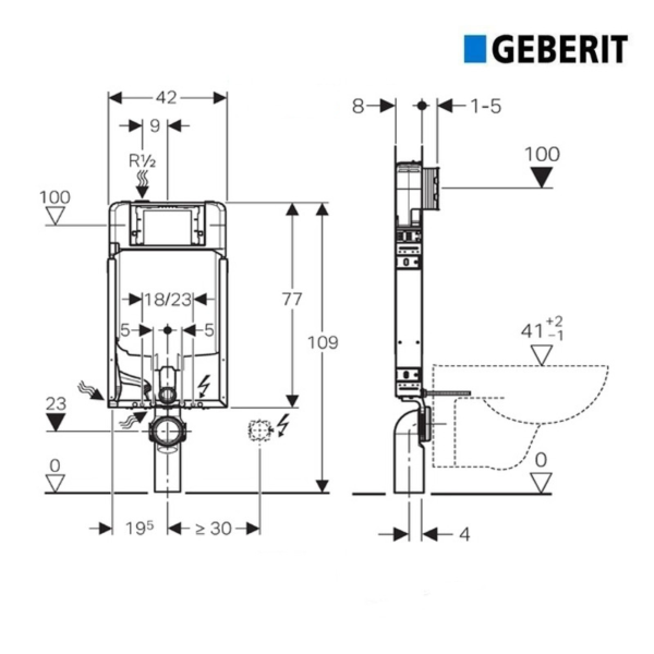 Cassetta da incasso Combifix sigma 8 Geberit wc sospeso - immagine 2