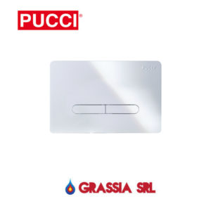 Placca Pucci ECO Tratto bianca – cromata – satinata