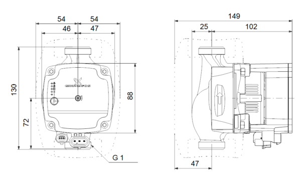 Dimensioni Circolatore Alpha1 15-60 130