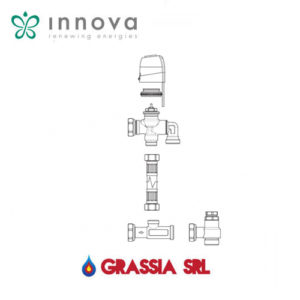 Gruppo valvola a tre vie deviatrice con motore termoelettrico Innova V30361II