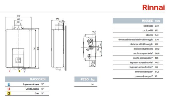 info rinnai one 11 interno