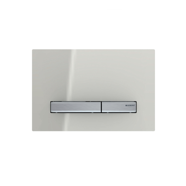 Placca di comando Sigma 50 vetro grigio sabbia / cromato Geberit  115.788.JL.2 - Grassia srl