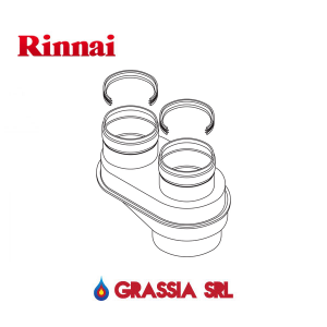 Sdoppiatore aria fumi 80/80 F0T-HX080-008 Rinnai