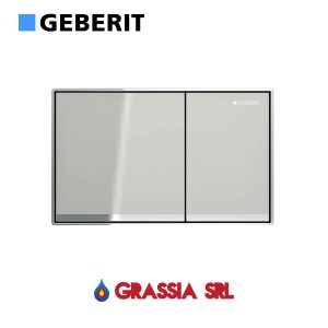 Placca Omega 60 Geberit filo parete grigio sabbia