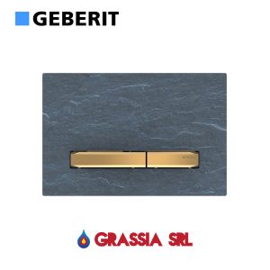 Placca di comando Sigma 50 Pietra naturale ardesia/ottone Geberit