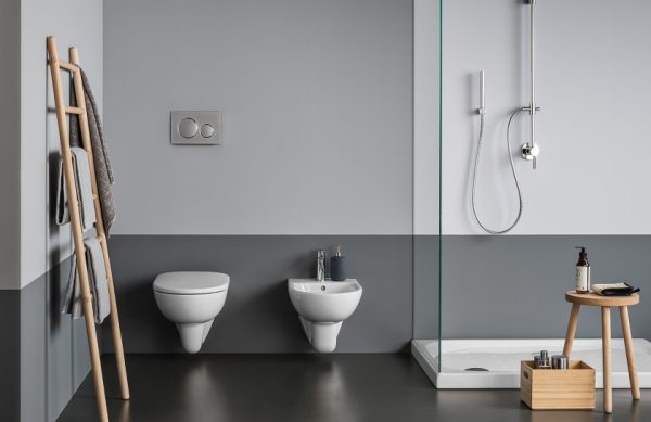 Bidet a pavimento Geberit Selnova a filo parete, fissaggio nascosto - immagine 2