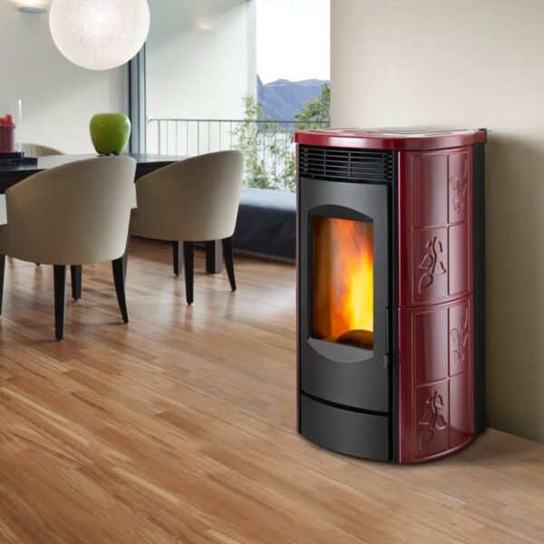 Corpo Stufa a legna ventilata LH11 Caminetti Montegrappa + kit porta e rivestimento bianco lucido - immagine 2